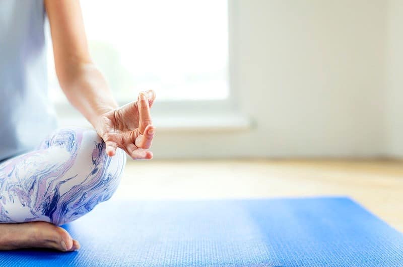 Woman relaxing Yoga, Mood Swings