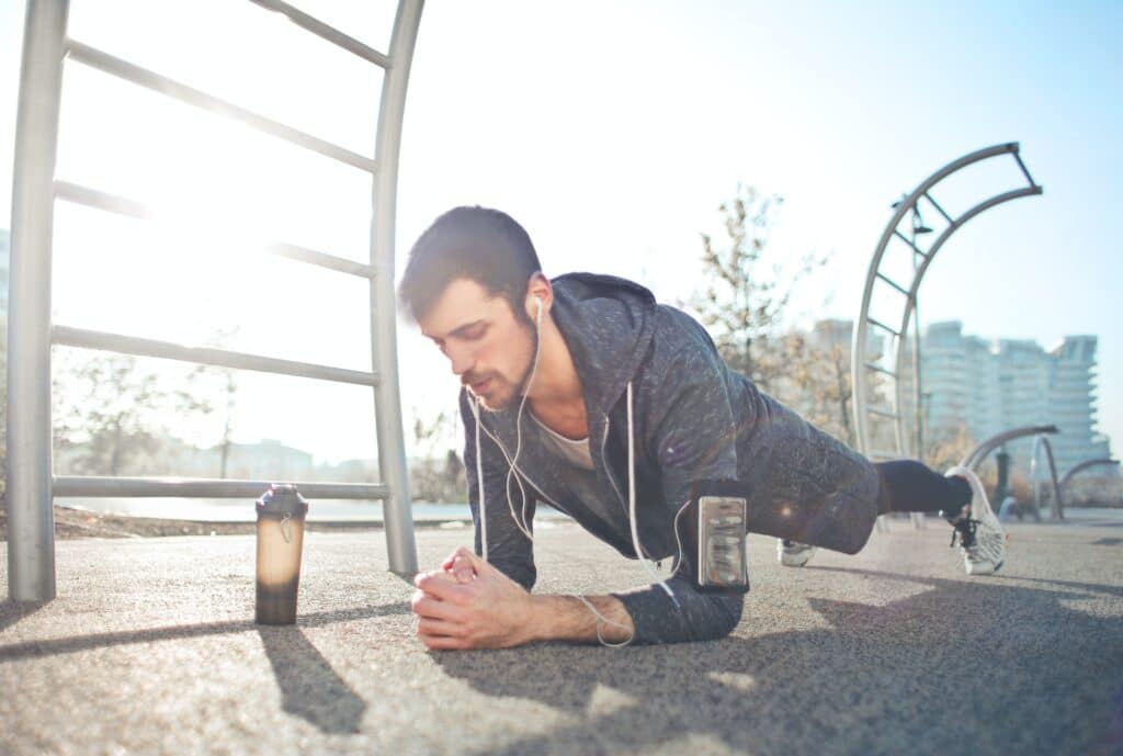 Simple Workouts planking outside