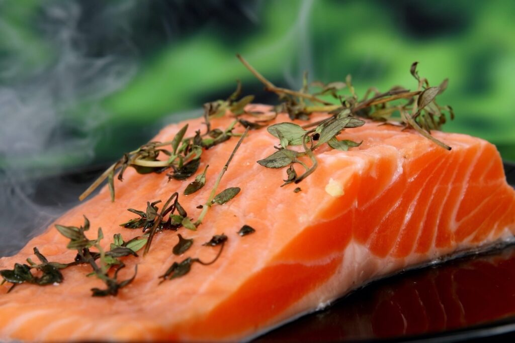 7 Foods To Improve Your Spinal Health, salmon steak